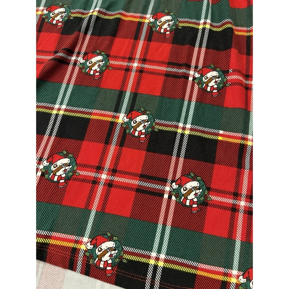 Bucees Red Black Christmas Plaid Night Gown Women's Sz M